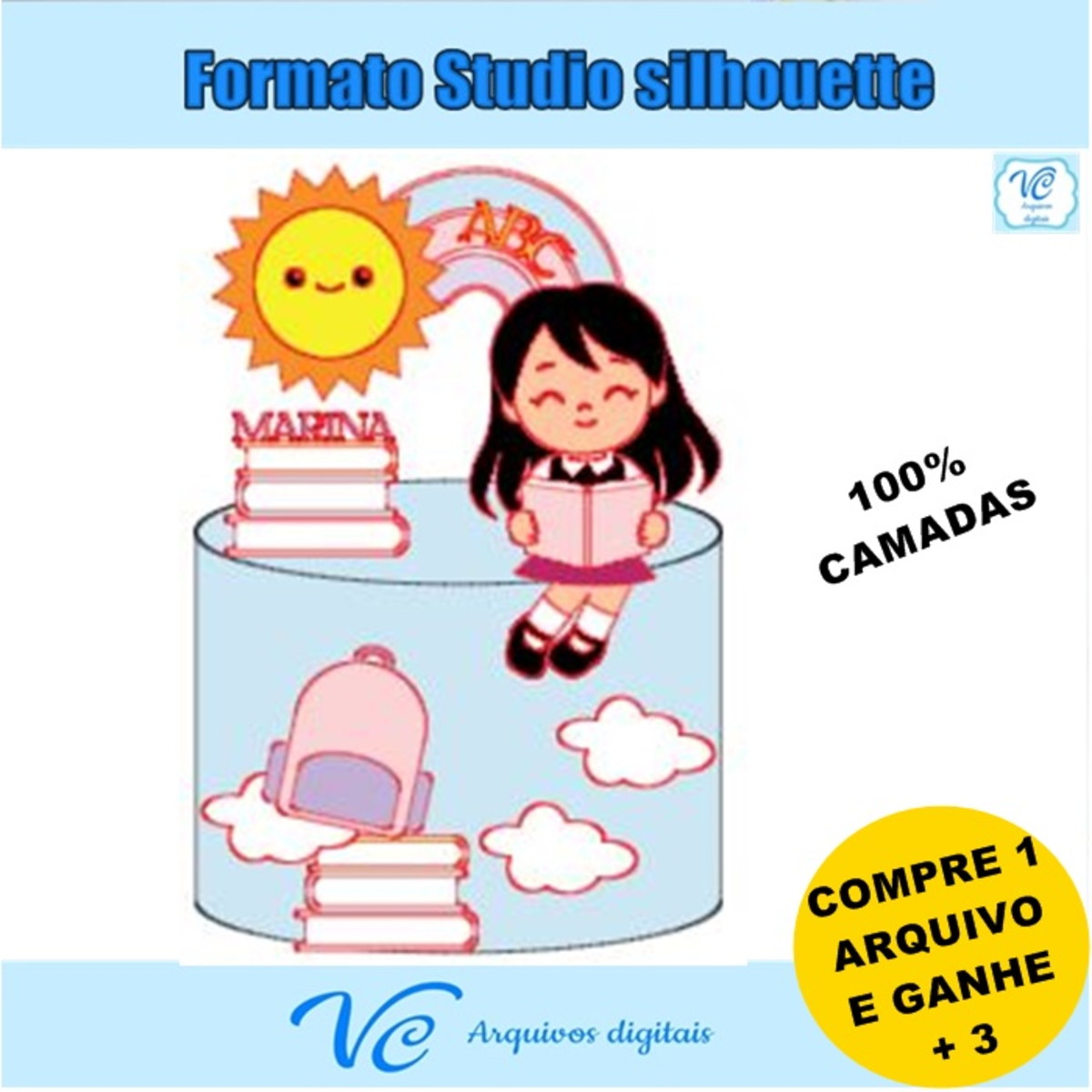 443- Arquivo de Corte Topo Formatura / Abc em Camadas
