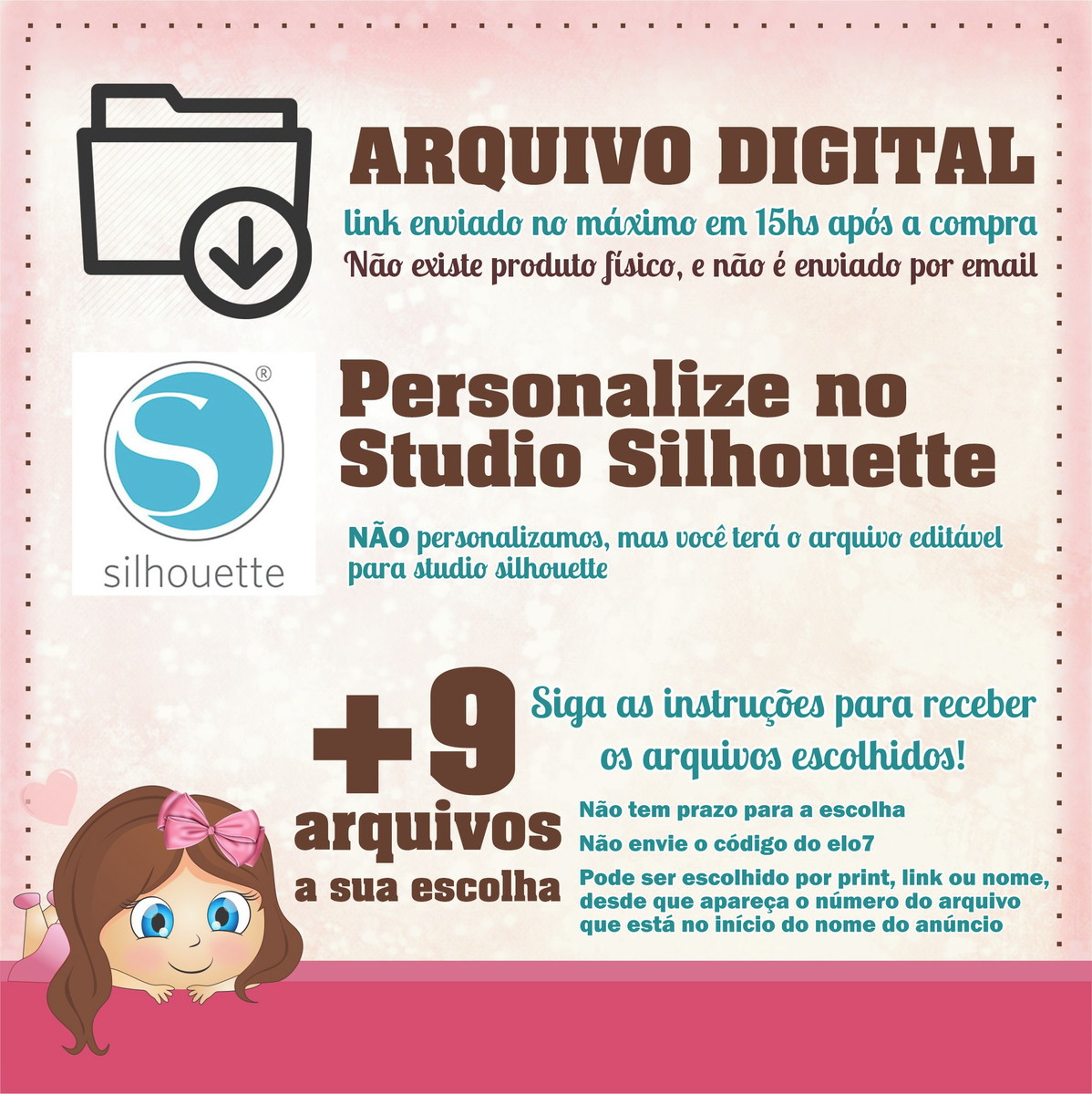 450- Arquivo Silhouette - Digital - Topo Bolo Sereia Cute +9 - Imagem 4