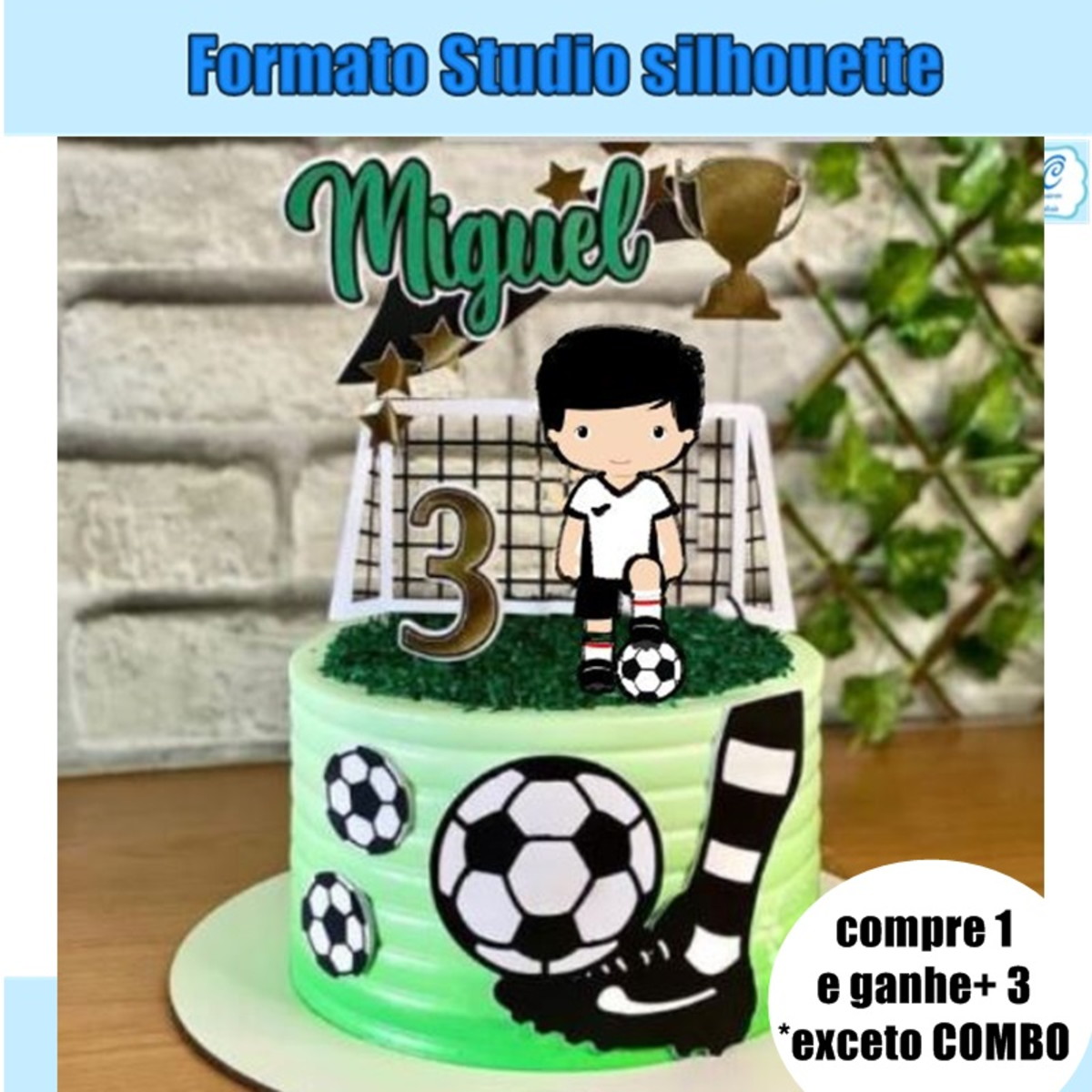 487-arquivo de Corte Topo de Bolo Copa Brasil Futebol Menino