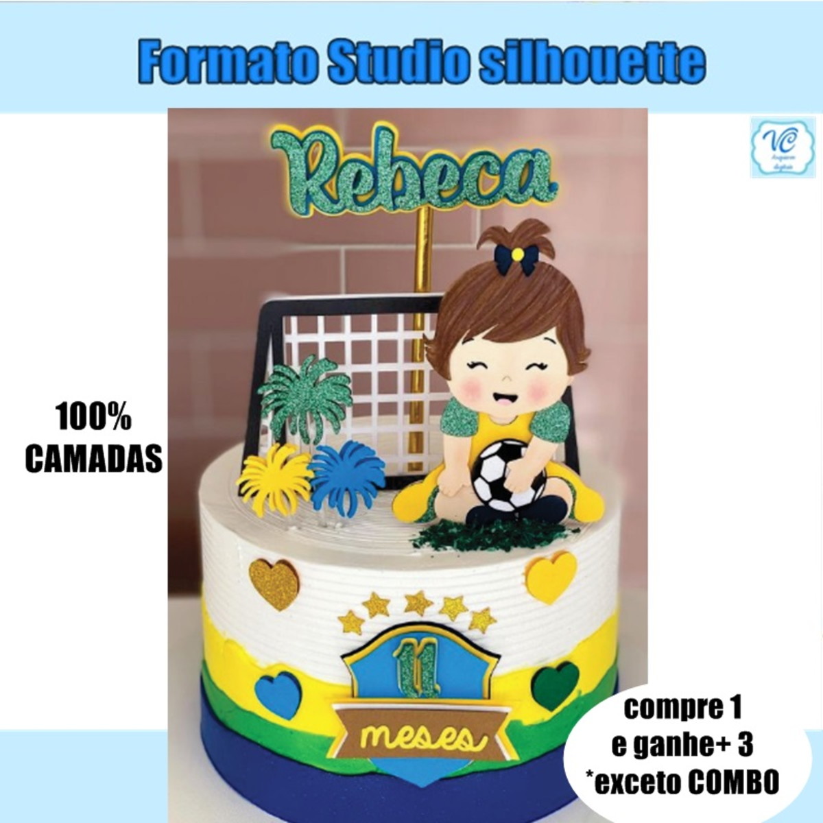 493- Arquivo de Corte Topo Futebol Copa do Mundo Bebe Menina