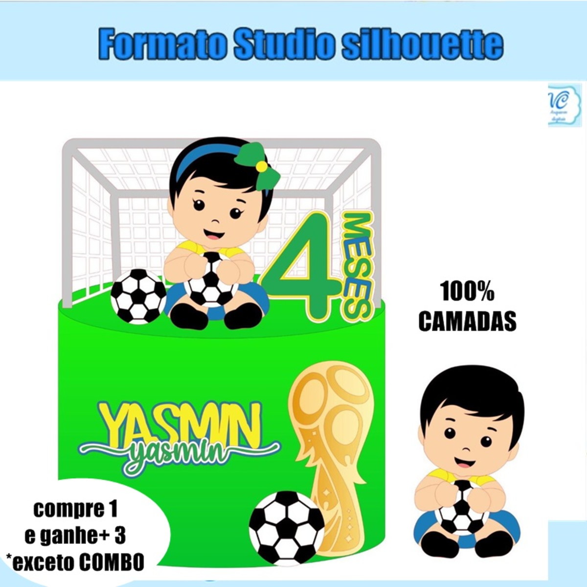 496- Arquivo de Corte Topo Copa do Mundo Bebe Menina Menino