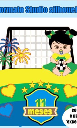 497- Arquivo de Corte Topo Futebol Copa do Mundo Bebe Menina