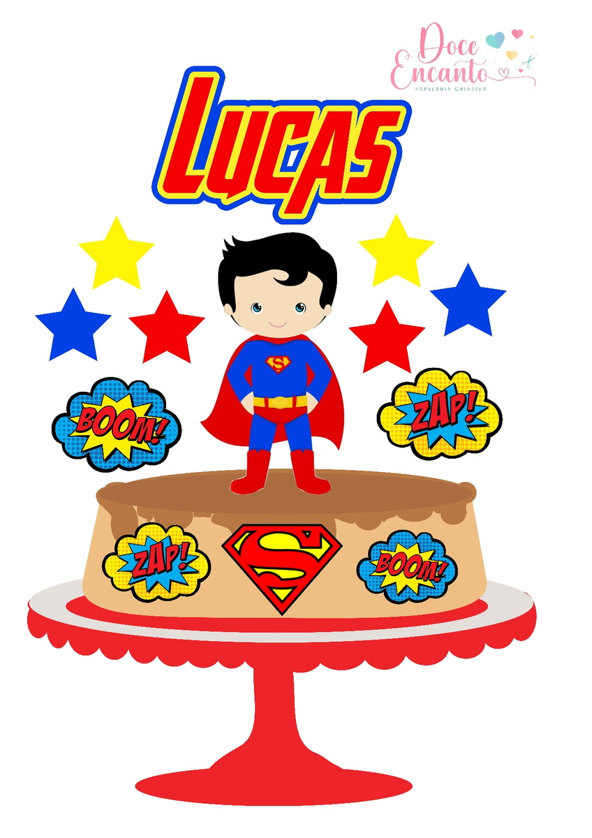 547 - Topo de Bolo Superman Cute