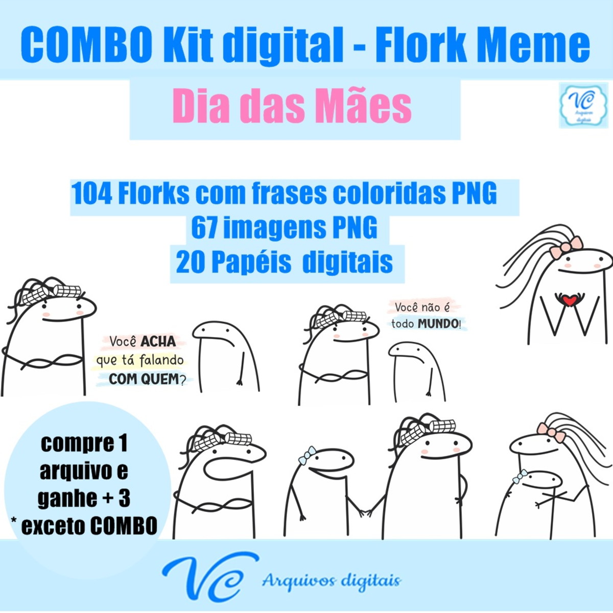 639- COMBO Kit Digital Flork Dia das Mães Bento CAKE - 01