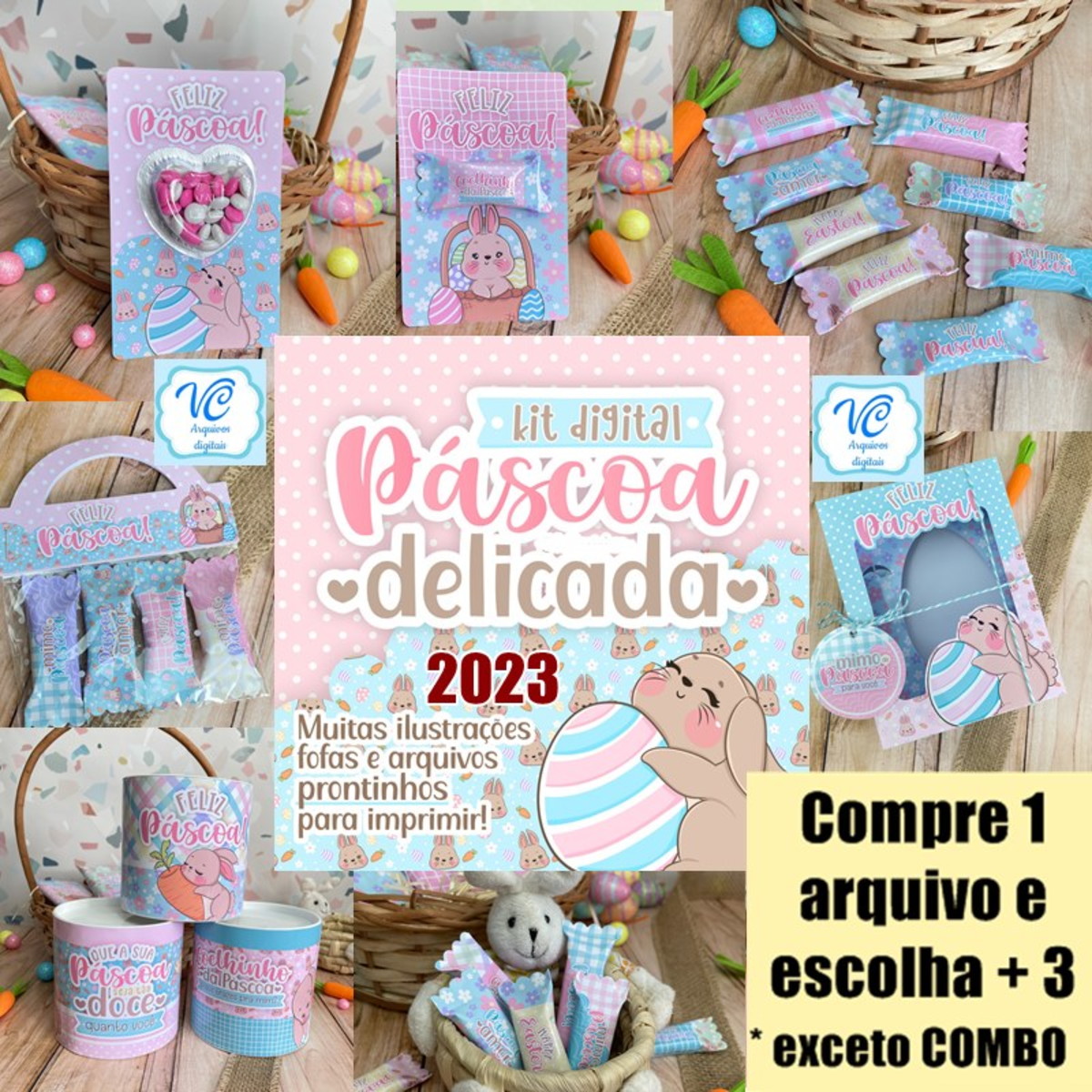653 -combo Kit Digital Páscoa Delicada 2023