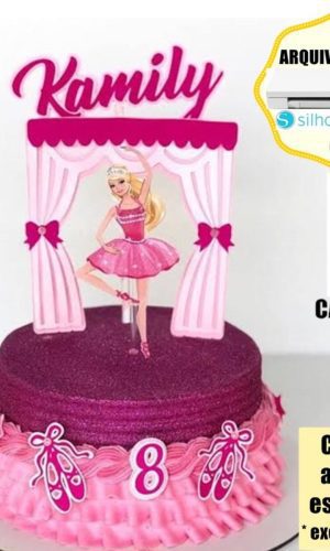 79-arquivo de Corte Topo de Bolo Barbie Bailarina