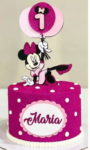 83 Arquivo de corte -topo de bolo minnie em camadas