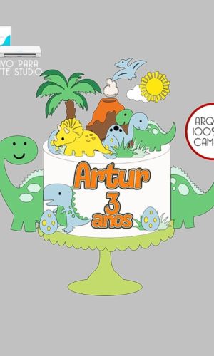 85 - Arquivo Topo de Bolo Dinossauro