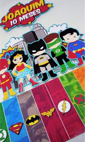 ARQUIRVO DE CORTE-TOPO DE BOLO-LIGA DA JUSTIÇA CUTE