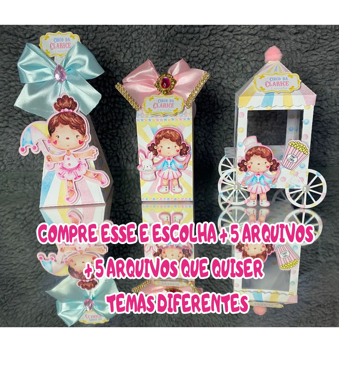 Arquivo Corte Caixas Circo Aquarelado