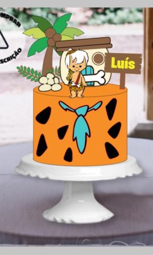 Arquivo Corte Camadas Topo Bolo Flintstones BamBam