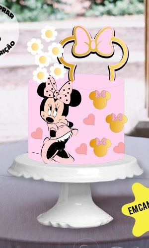 Arquivo Corte Camadas Topo Bolo Minnie rosa
