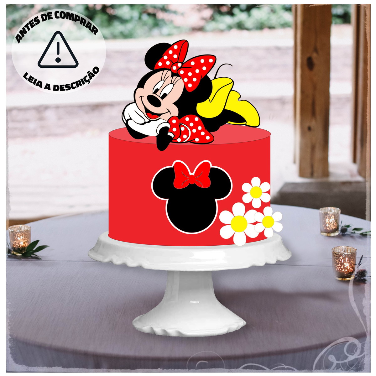 Arquivo Corte Camadas Topo Bolo Minnie Vermelha