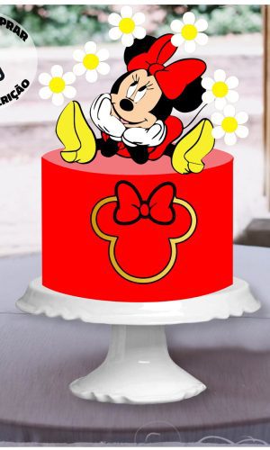 Arquivo Corte Camadas Topo Bolo Minnie Vermelha
