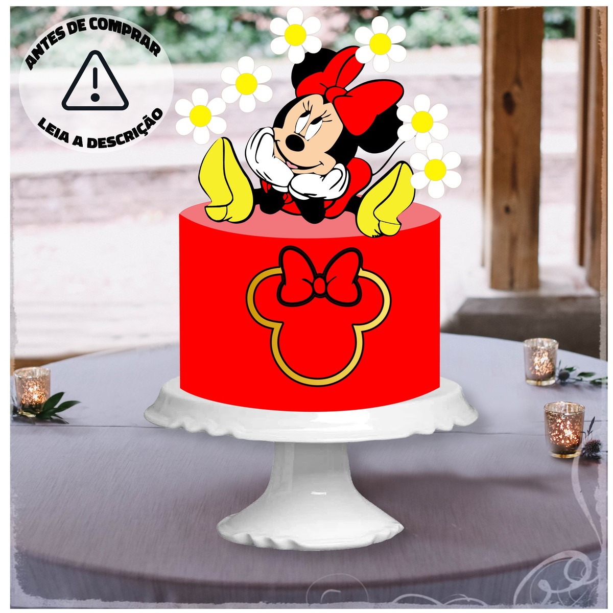 Arquivo Corte Camadas Topo Bolo Minnie Vermelha