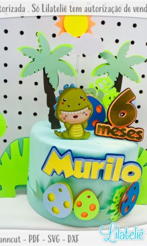 Arquivo Corte Fcm Scanncut Topper Dino no Bolo Dinossauro