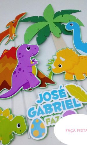 ARQUIVO CORTE SILHOUETTE TOPO DE BOLO DINOSSAUROS CUTE