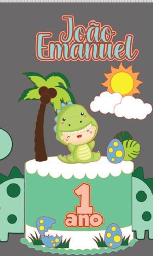 Arquivo corte silhouette - Topo Dinossauro Baby Camadas