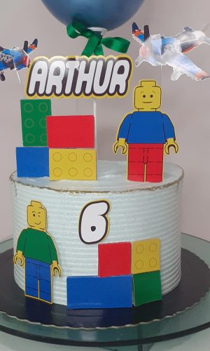Arquivo corte studio silhoutte Topper de Bolo LEGO COM AVIAO
