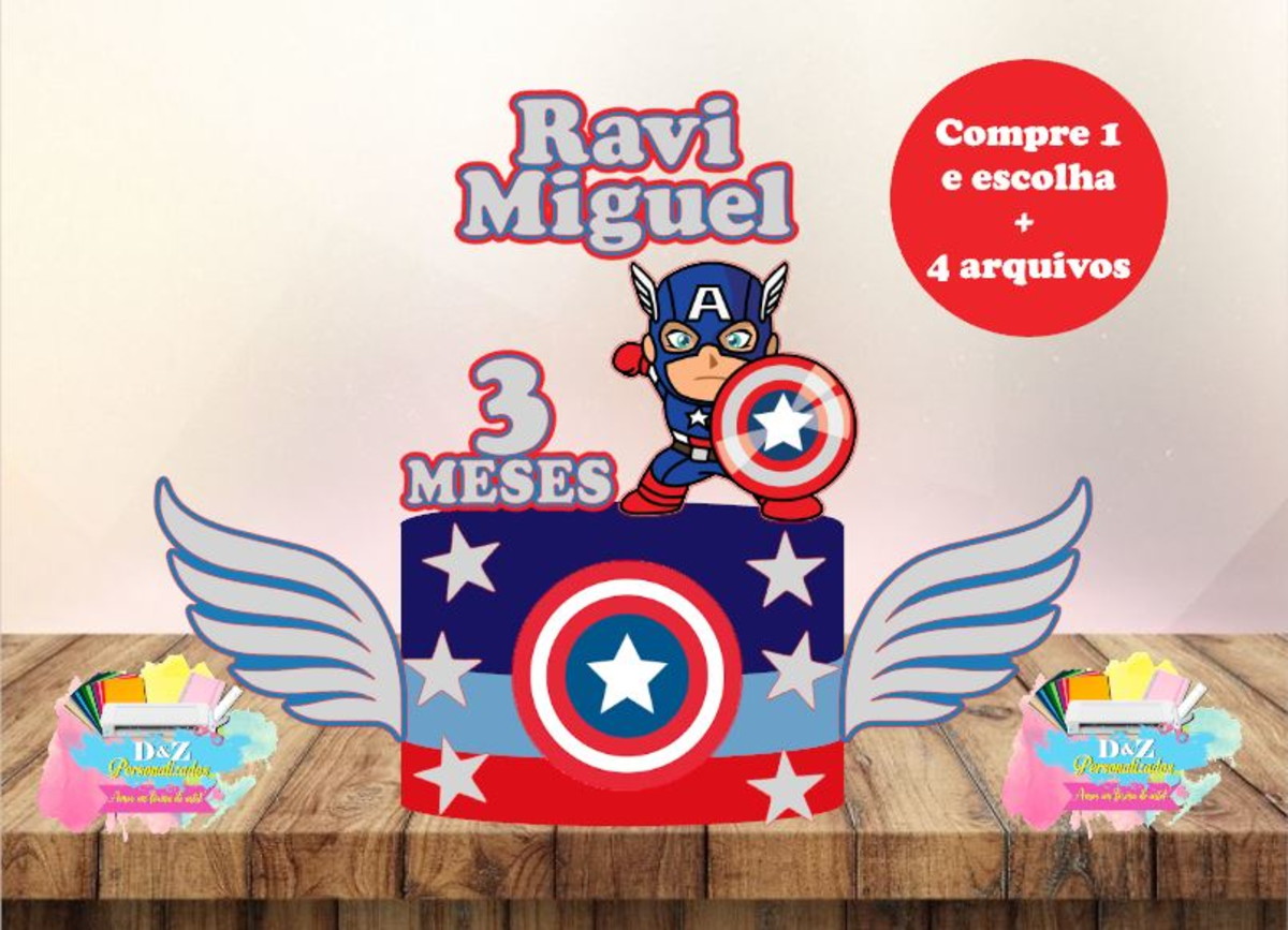 Arquivo Corte -topo Capitão America-cod-834