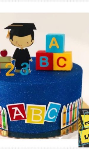 Arquivo Corte Topo de Bolo Abc Formatura Menino