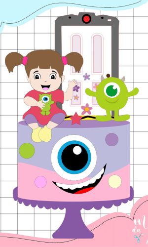 Arquivo Corte: Topo de Bolo Baby Monstros Sa Cute 012