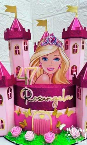 Arquivo Corte: Topo de Bolo Barbie Castelo 005