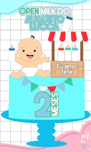 Arquivo Corte: Topo de Bolo Bebê Amo Tetê 008