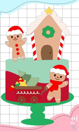 Arquivo Corte: Topo de Bolo Biscoitos Cute de Natal 156