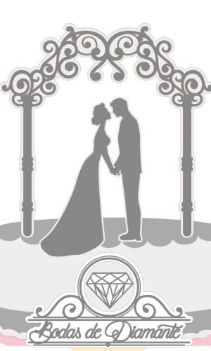 Arquivo Corte Topo de Bolo Bodas de Diamante