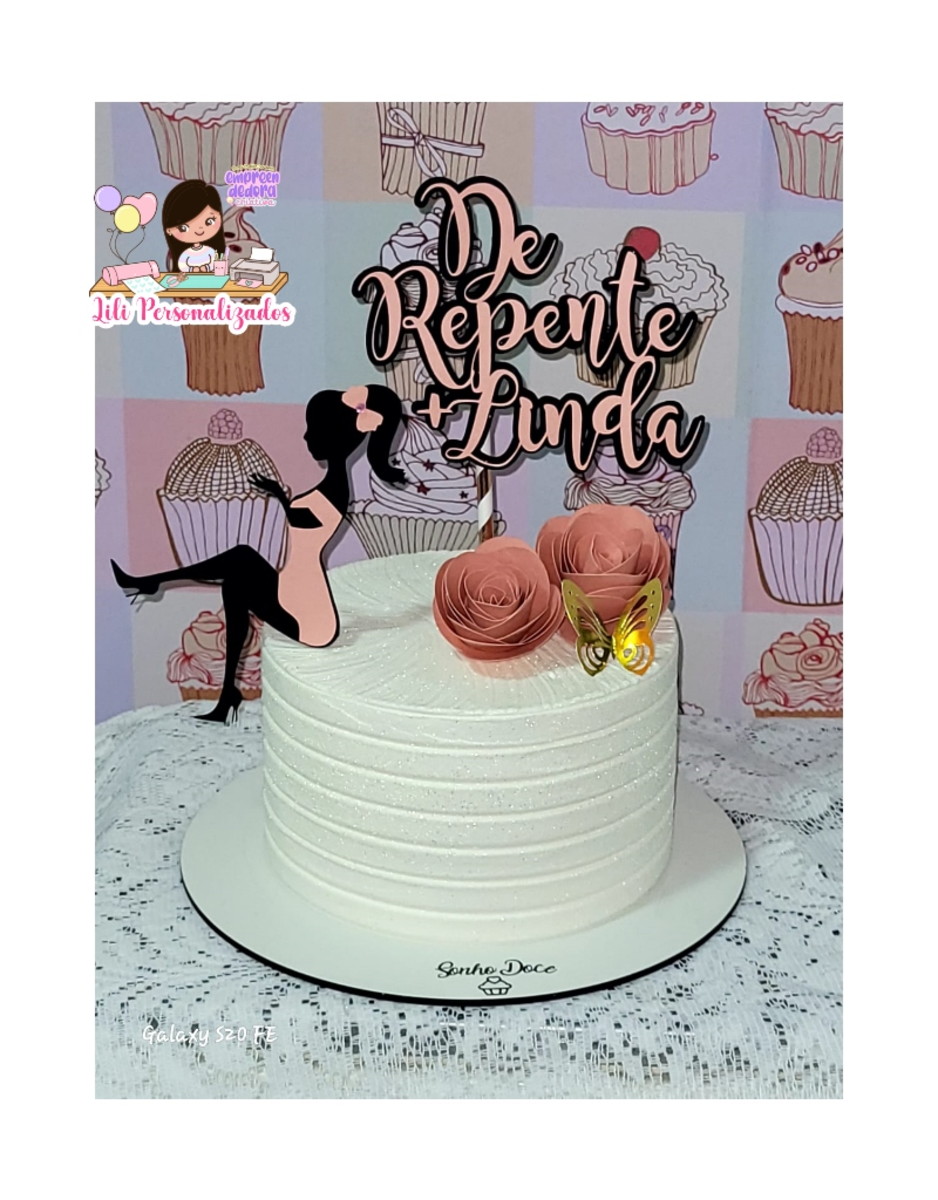 Arquivo Corte Topo de Bolo de Repente Mais Linda c/ Mulher
