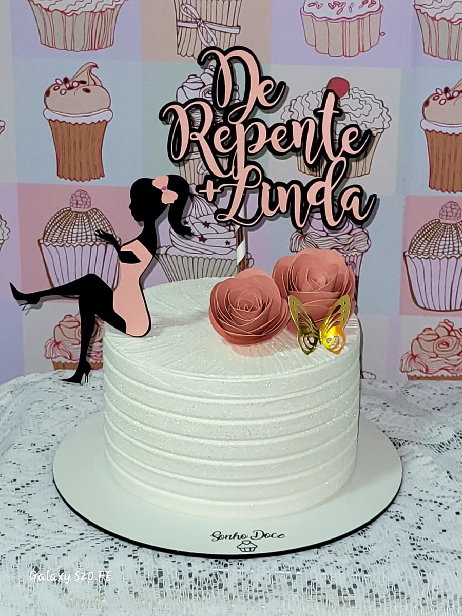 Arquivo Corte Topo de Bolo de Repente Mais Linda c/ Mulher - Imagem 2