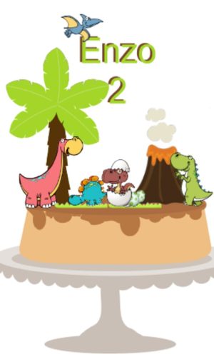 Arquivo Topo de Bolo Dinossauro + 4 Arquivos a Sua Escolha