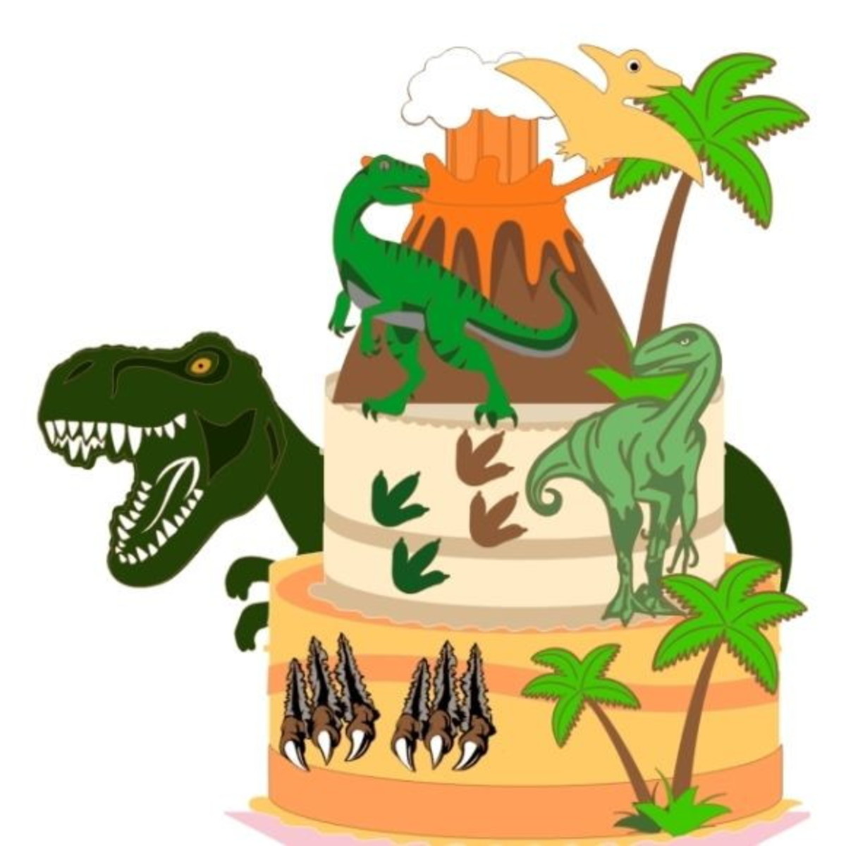 Arquivo corte Topo de Bolo Dinossauro CAMADAS STUDIO, #2027