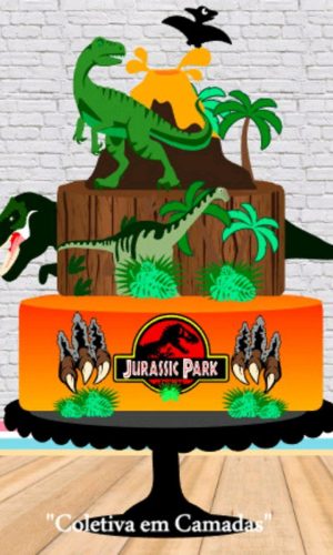 Arquivo Corte Topo de Bolo Dinossauro Jurassic Park(#2331)