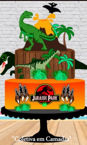 Arquivo Corte Topo de Bolo Dinossauro Jurassic Park (#2331