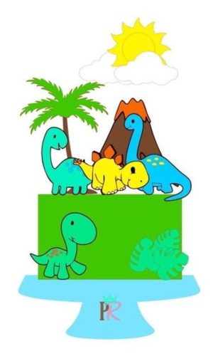 Arquivo corte Topo de Bolo Dinossauro STUDIO, #1652