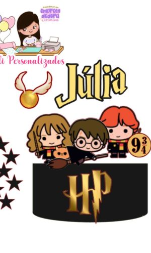 Arquivo Corte Topo de Bolo Harry Potter Cute +2brindes