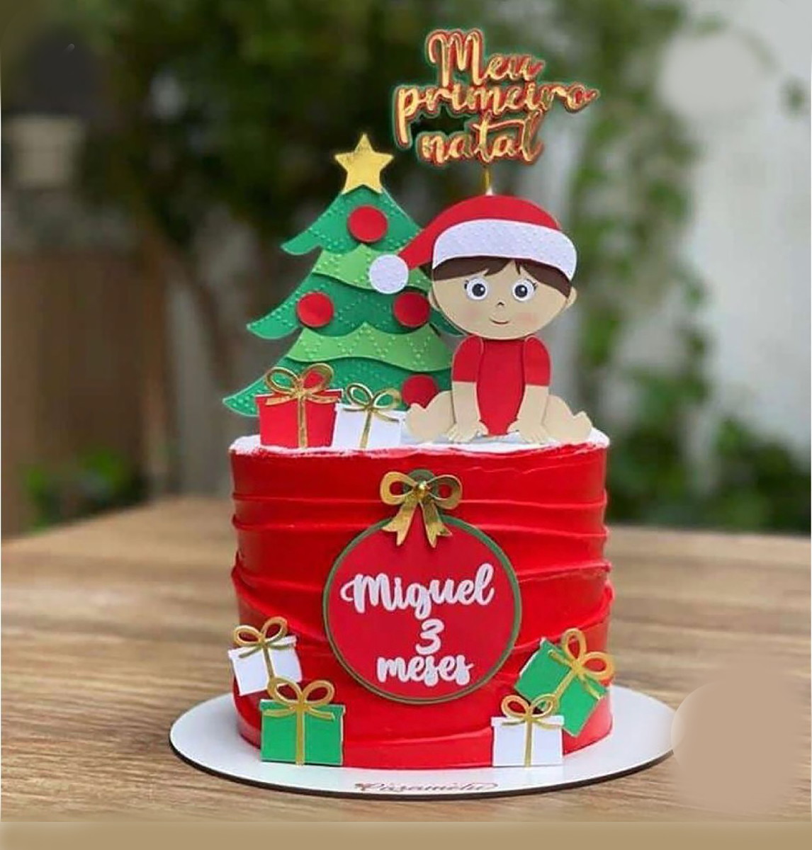 Arquivo Corte: Topo de Bolo Meu 1º Natal Menino Baby 097