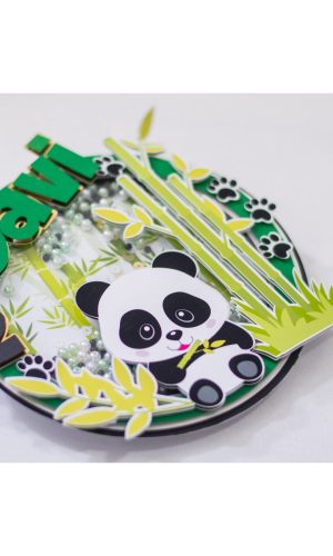 Arquivo corte Topo de bolo Panda SHAKER STUDIO,PDF COD:038