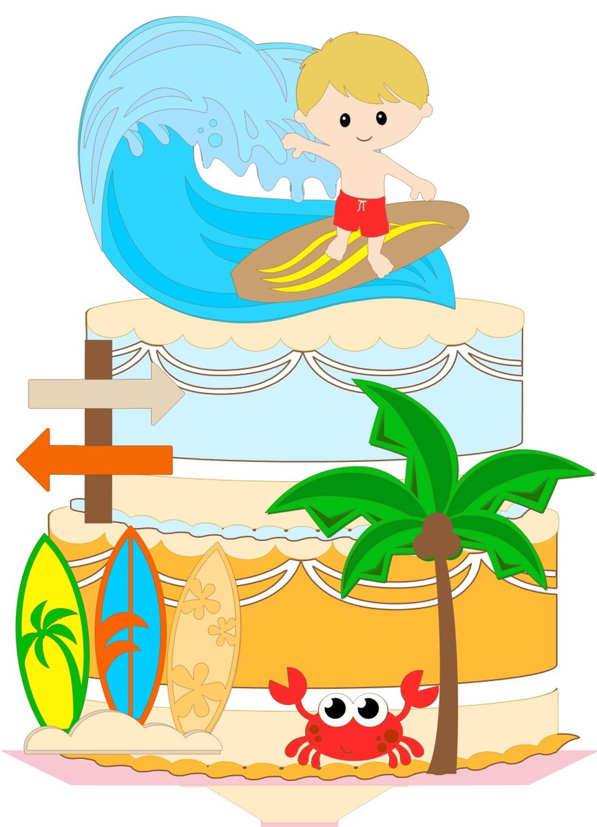 Arquivo Corte Topo de Bolo Surf Menino