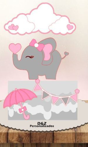 Arquivo Corte - Topo Elefante Nuvens-cod.1092