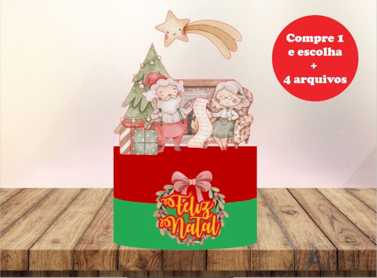 Arquivo Corte - Topo Natal Aquarelado-COD.219