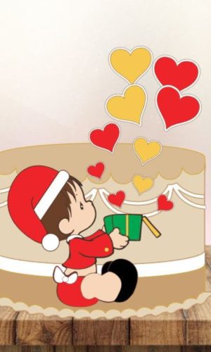 Arquivo Corte - Topo Natal Menino em Camadas 2 -cod.489