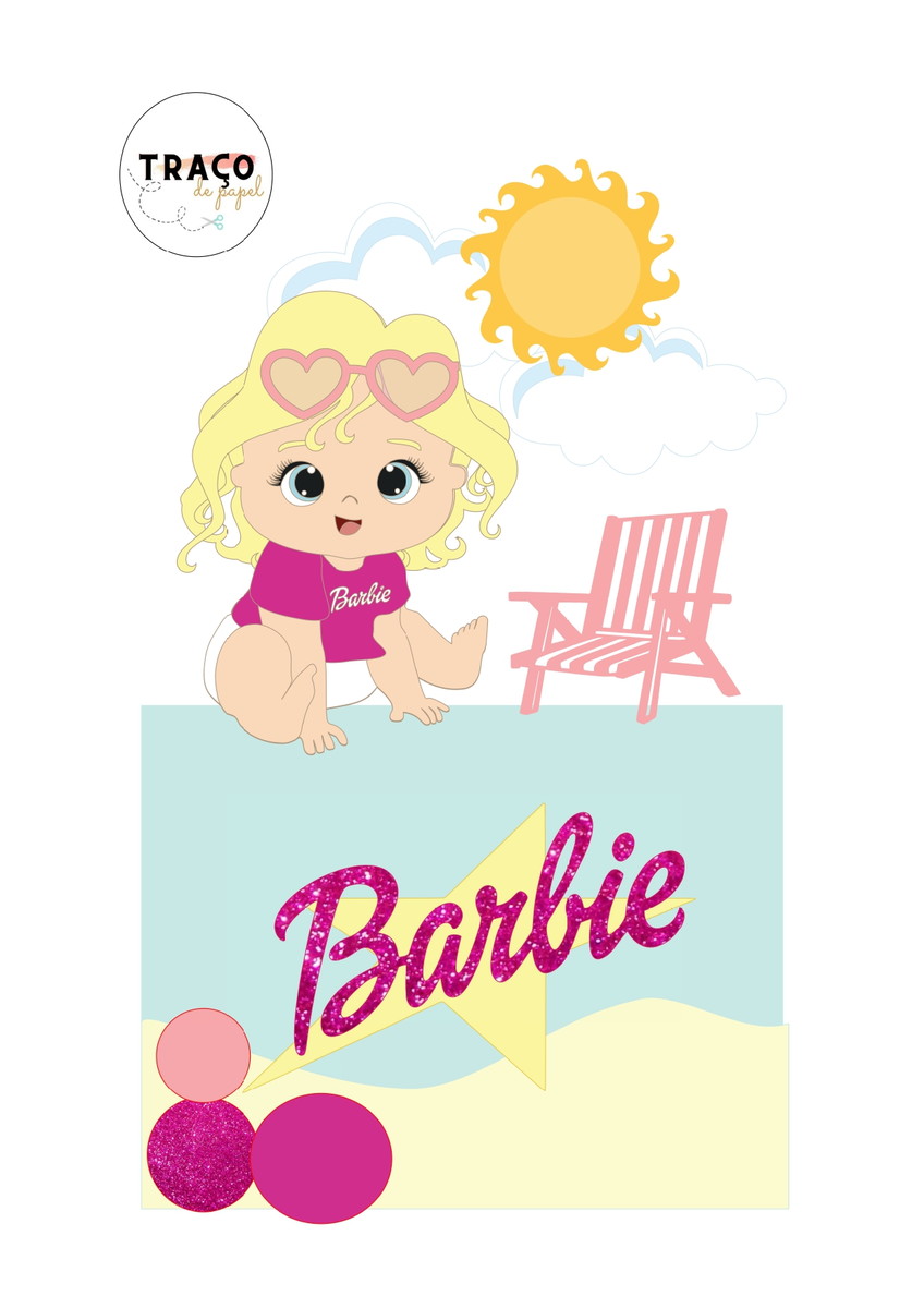 Arquivo de Baby Barbie 100% Camada (digital) Topo