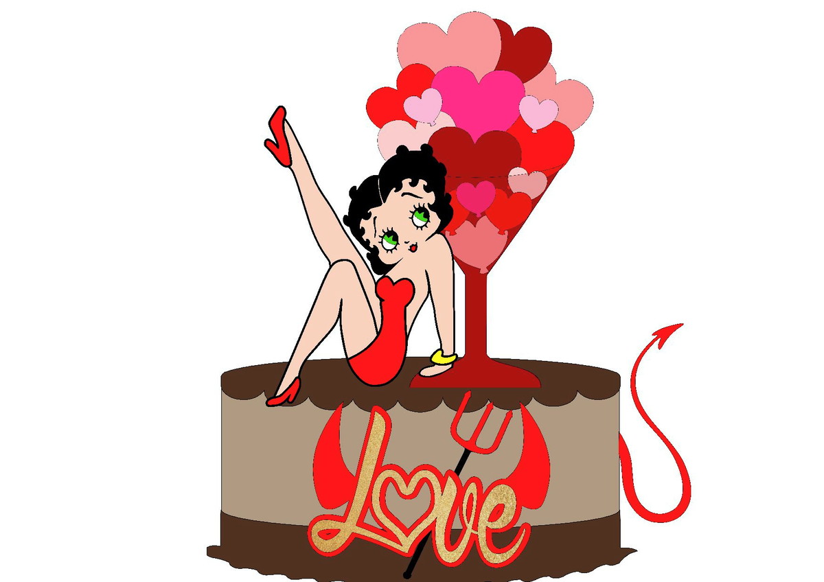 Kit com 5 arquivos de corte 01-BETTY BOOP TOPO CAMADAS