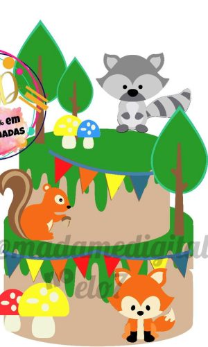 Kit com 5 arquivos de corte:01-BOSQUE TOPO(CAMADAS)