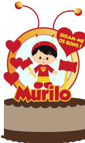 Kit com 5 arquivos de corte 01-CHAPOLIN TOPO DE BOLO CAMADAS