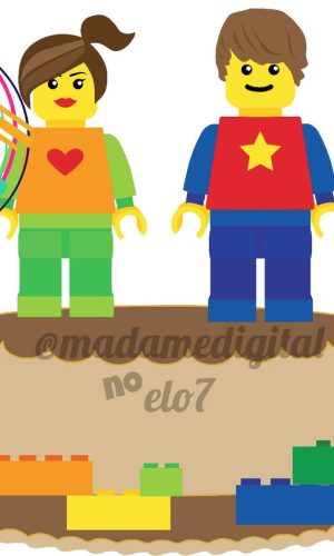Kit com 5 arquivos de corte:01-LEGO TOPO (CAMADAS)
