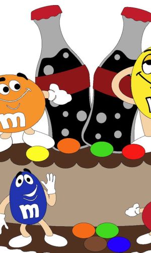 Kit com 5 arquivos de corte 01-M&M TOPO DE BOLO EM CAMADAS